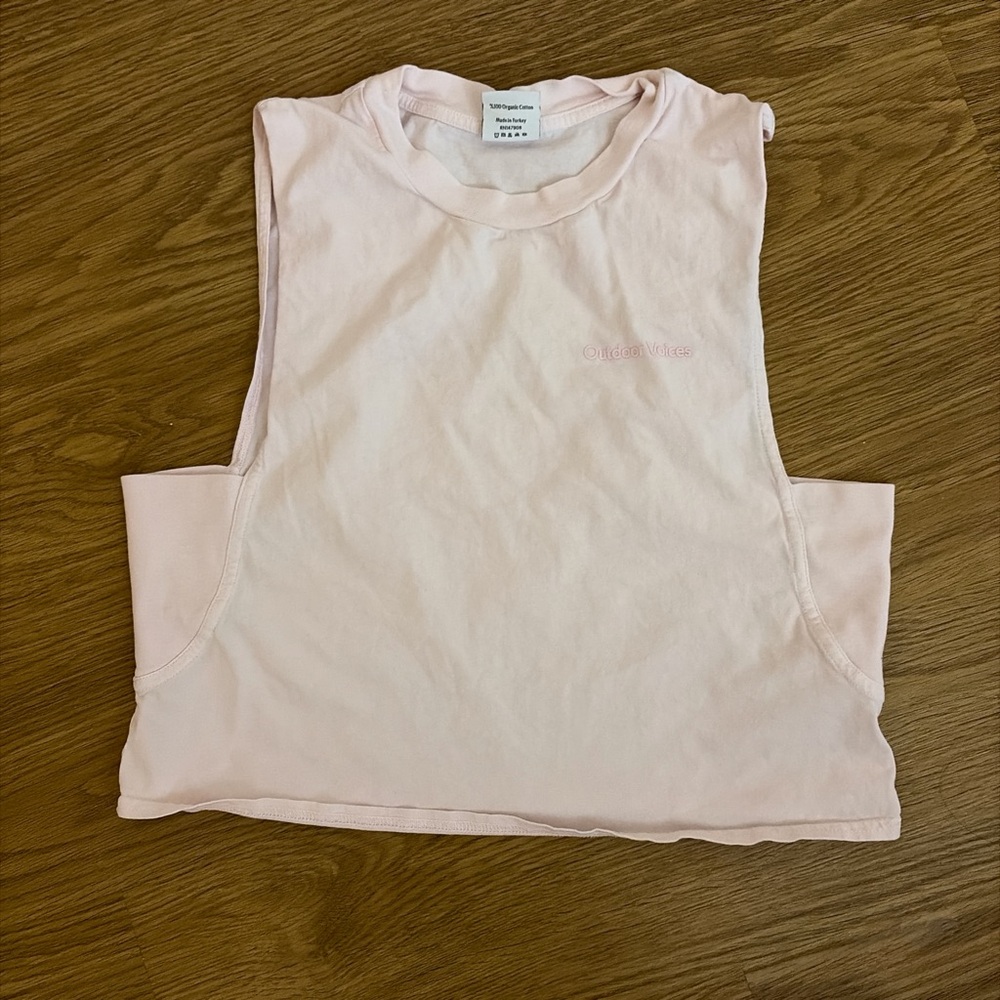 Baby Pink Outdoor Voices Cropped Workout Tank